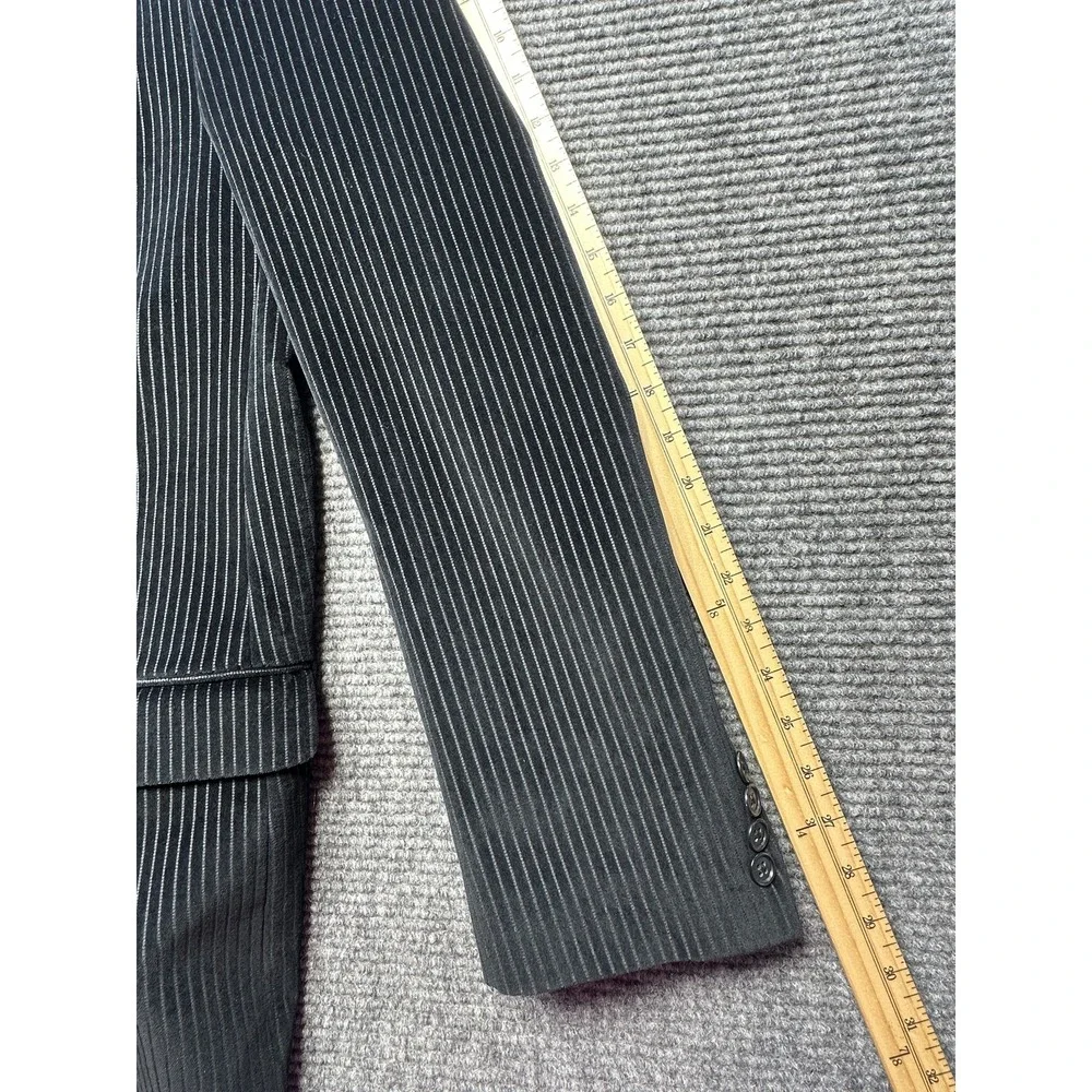 Calvin Klein Blazer Mens 48XL Black Velvet‎ Pinstripe 3 Button Sport Coat